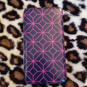 Pink and Navy Folding Wallet